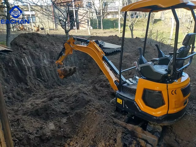 The customer used this mini excavator to renovate the backyard